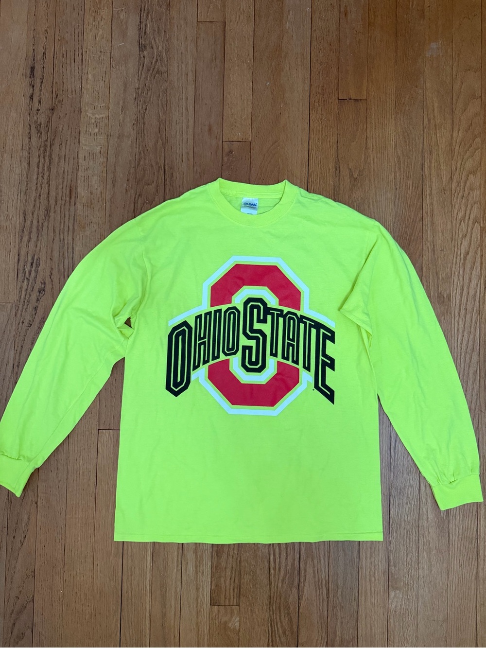 Ohio State Buckeyes Gildan Long Sleeve Shirt Neon - Size M